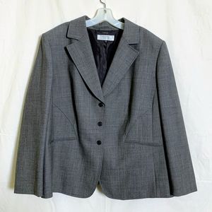 Tahari Arthur Levine Dark Grey Blazer Dress Jacket